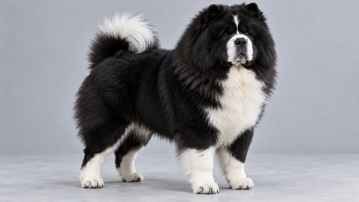 Çin Aslanı köpek — siyah-beyaz renk