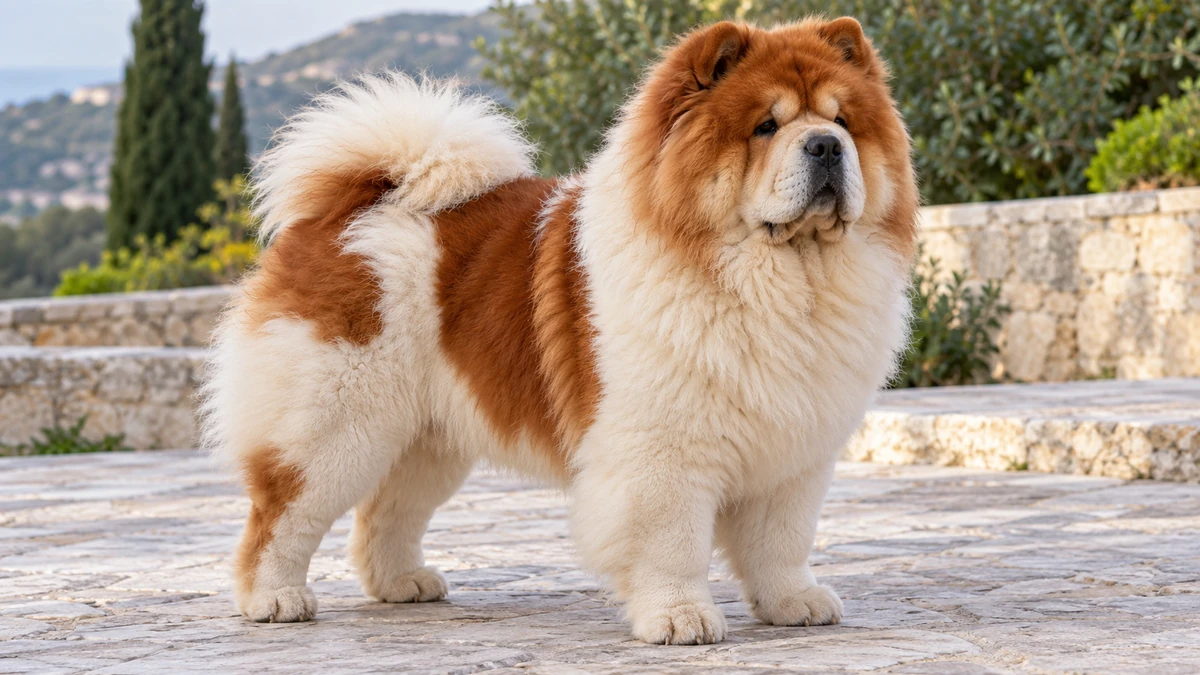 Çin Aslanı köpek — parti (iki renkli) renk