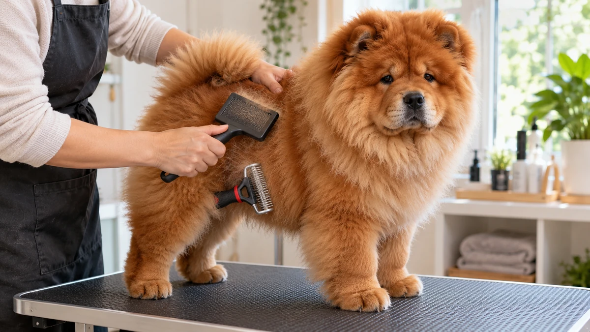 Çin Aslanı yavru köpek — tüy bakımı ve fırçalama